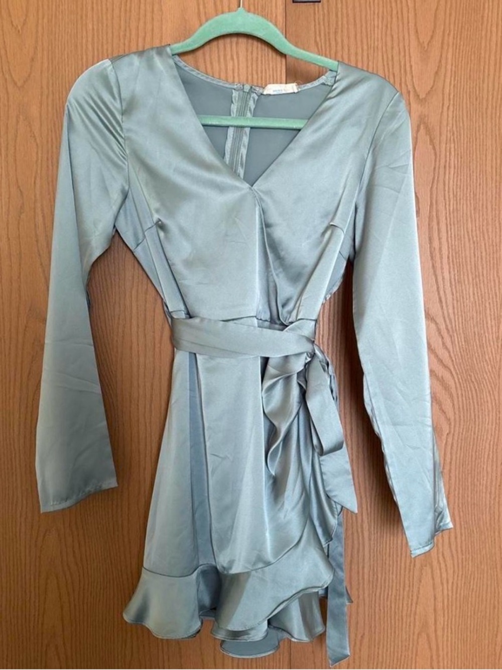 Altar'd State Satin Wrap Mini Dress